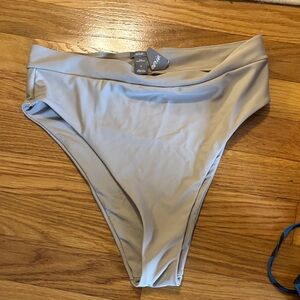 Aerie High Rise Women's Bikini Bottom - Cream/Tan